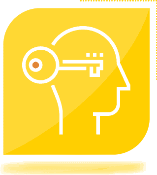Icon of key inside head